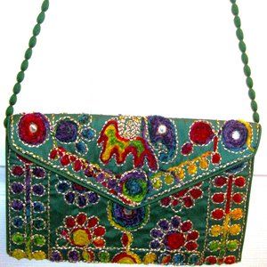 Women's Purse Maatangi Art Embroidered Handicraft Traditional Shoulder Bag Boho